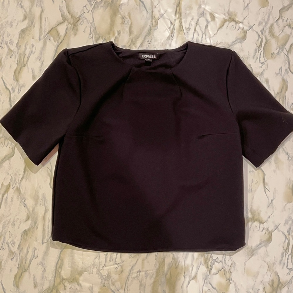 Express cropped black tee XS